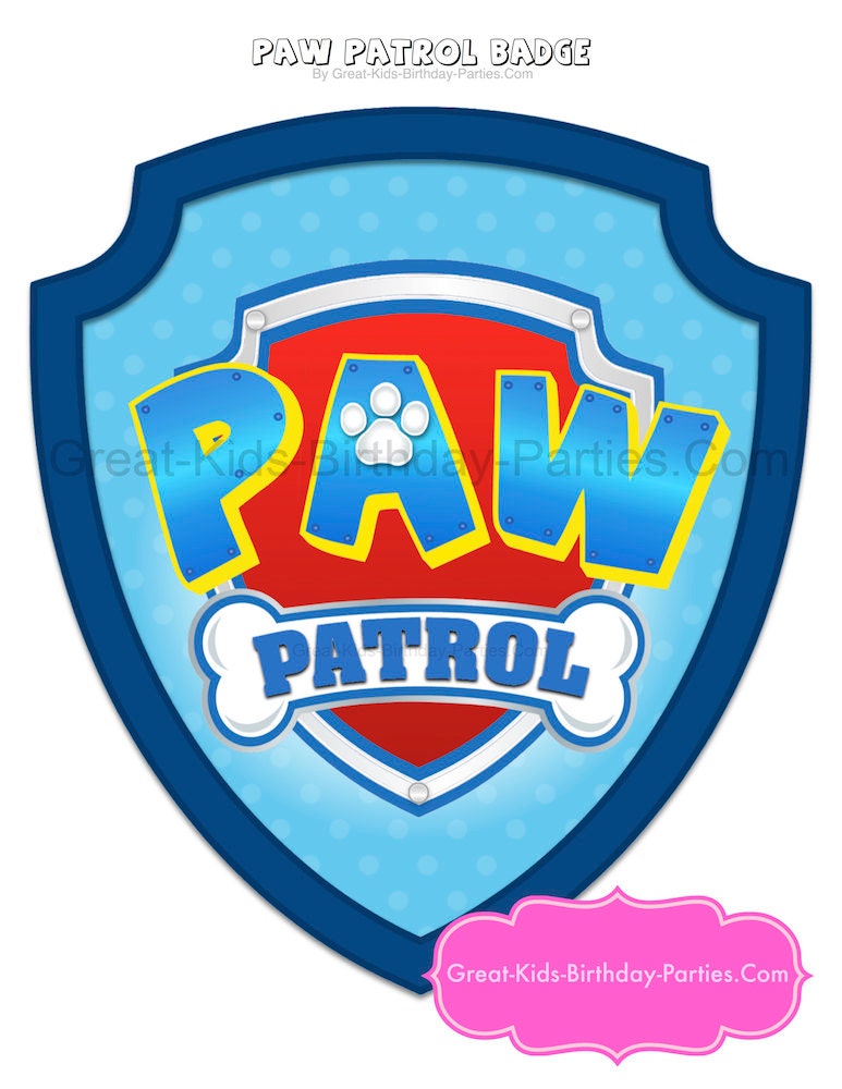 PAW PATROL BADGE Paw Patrol Birthday Paw Patrol