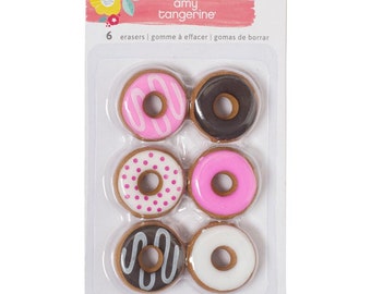 Donut Erasers Amy Tan Oh Happy Life Erasers 6/Pkg (376228)