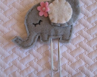 Elephant clip - Planner accessories - Felt paper clip - Planner clip - Bookmark - Planner goodies