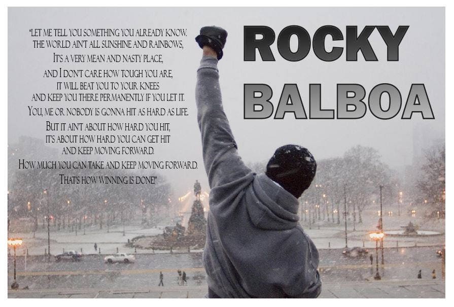 Rocky Balboa Quote V3 Poster Printed on Premium Glossy Photo