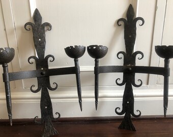 Gothic Revival Sconces - Pair