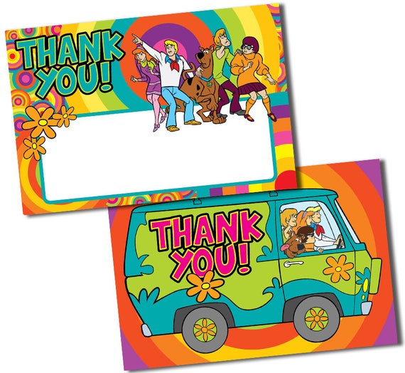 Scooby Doo Birthday Thank You Cards Mystery Machine cards