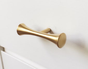 Brass Cabinet Knob "MCM 01" Mid-Century Cabinet Knob - Brass Drawer Pull - Cabinet Pull