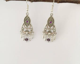 silver plated dangle earrings