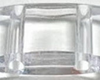 Carrier Beads. Clear, 17x9x5mm. Acrylic Two Hole Beads for Peyote Strips. 10-Pieces.