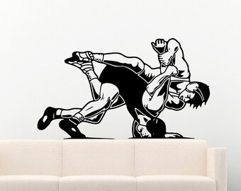 Greco-Roman Wrestling Sport Vinyl Wall Decals Fighters Vinyl Decor Stickers Murals MK2595