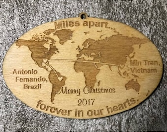 USA Shape Ornament, Foreign Exchange Student Ornament, State Christmas Ornament, USA Christmas Ornament, Host Family Ornament