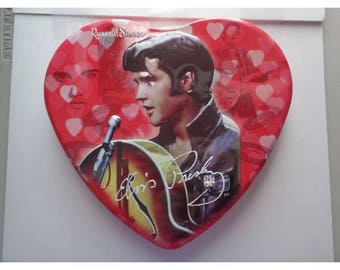 Leather Jacket Elvis Presley Valentine Heart Tin Russell Stover Collectible Box
