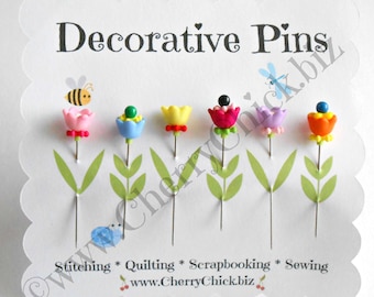 Embellishment Pins - Gift for Quilters - Decorative Pins - Sewing Pins - Fancy Pins - Scrapbooking Pins - Quilting Pins - Pincushion Pins