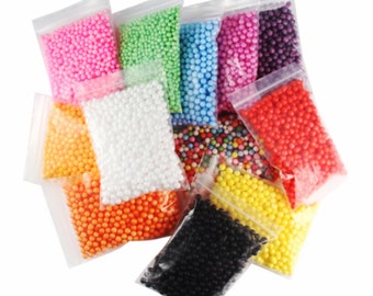 Foam Beads 12 Bags - Foam / Floam / Slime / Foam Beads / Foam Beads for Slime / Slime Supplies / Slime Beads / Crunchy Slime / Cheap Slime