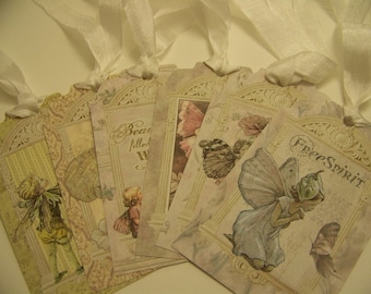 Fairy Tags All Occasion Tags Fairy Party Favors Vintage Style Gift Tags Set of 6