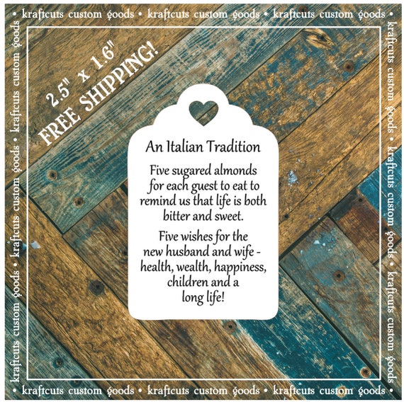 Jordan Almond Favor Tags #805 FREE SHIPPING!
