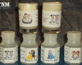 30 Custom Made Disney Wedding/ Anniversary/Engagement Bubbles Favors Moisture Resistant Labels@Just Peel & Stick
