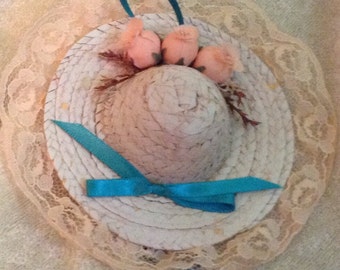 Vintage handmade Doll Hat Wall decor