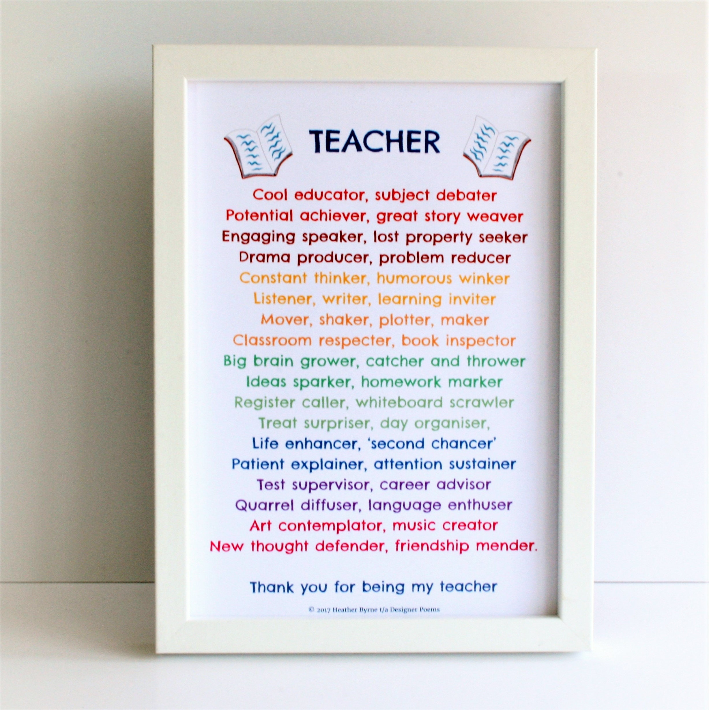 Teacher poem gift for a teacher thank you teacher end of