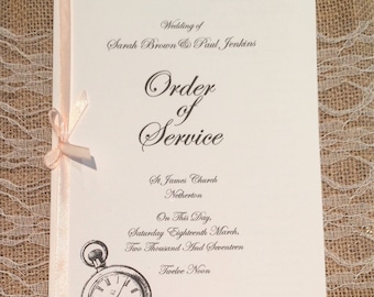 Order of Service, Wedding booklet Alice in Wonderland!