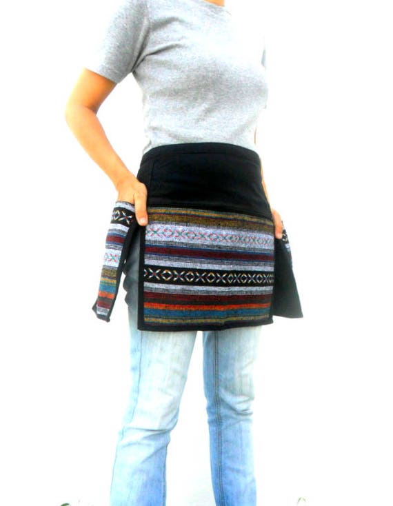 Download Half Waist Apron With Pocket Tribal Embroidered Apron Unisex