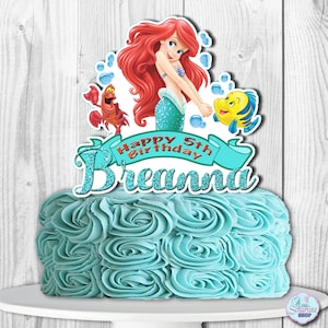 The Little Mermaid Cake Topper, The Little Mermaid Centerpiece, Princess Ariel Cake Topper, Ariel Cake Topper