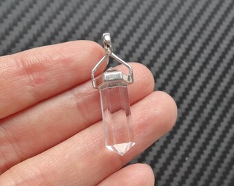 20 mm Crystal Quartz Double Point Pendant set in 925 Sterling Silver Healing Crystal 1 Piece H5898