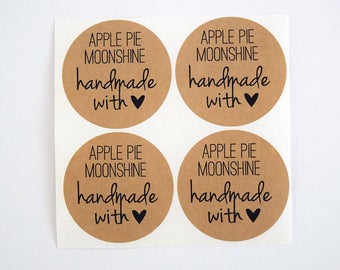 Apple Pie Moonshine Labels, Apple Pie Moonshine Stickers, Tags, Custom Moonshine Stickers for Wedding Favors, Moonshine Favor Stickers