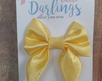 SALE! 30% OFF**Sailor Hair bow, Toddler hair bow, Baby hair bow, Teen hair bow, Girl Hair bow- yellow