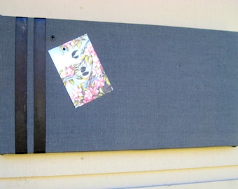 Linen Pinboard, Modern and classic Linen and cotton blend Bulletin Board with satin ribbon for your Photos and notes, pin or tack board