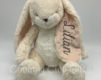 Personalized bunny | baby shower gift | stuffed bunny | stuffed animal | Easter Basket | baby boy gift | baby girl gift | embroidered bunny
