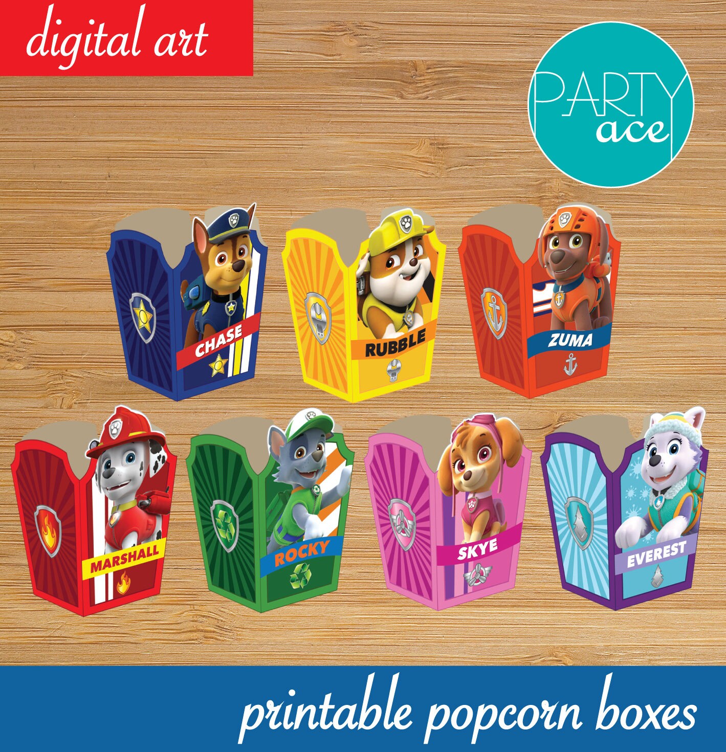 Paw Patrol Popcorn Favor Candy Boxes Printable Birthday Party paw-patrol-popcorn-favor-candy-boxes-printable-birthday-party
