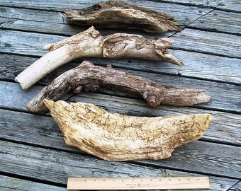 Driftwood Pieces Lot Of 4, DIY Beach Crafts, Coastal Decor, Beach Decor, Natural Driftwood, Driftwood Art Supplies, Beach House, Cottage