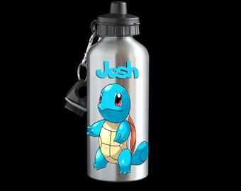 Personalised Squirtle Pokemon Go Water bottle, Aluminium Water bottle, Squirtle Drink Bottle, Pokemon gift, Squirtle Bottle