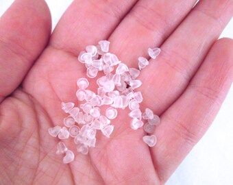 1000 rubber earring back stoppers, clear 5x4mm (DESTASH SALE) G116