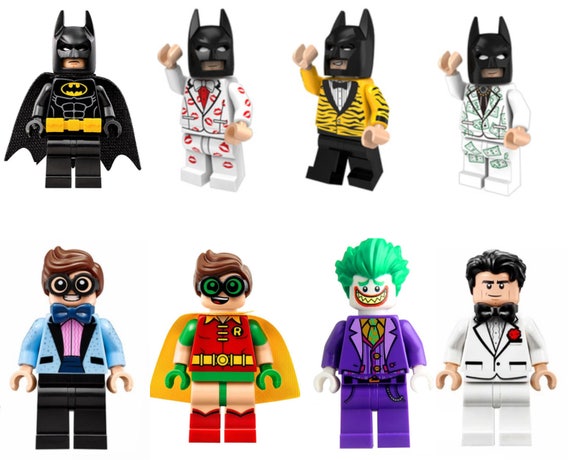 custom made batman lego movie batsuits and characters 8pc , Tuxedo Bat ...