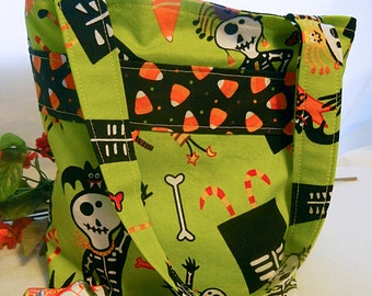 Eco-friendly Reusable Green Skeleton Halloween Bag