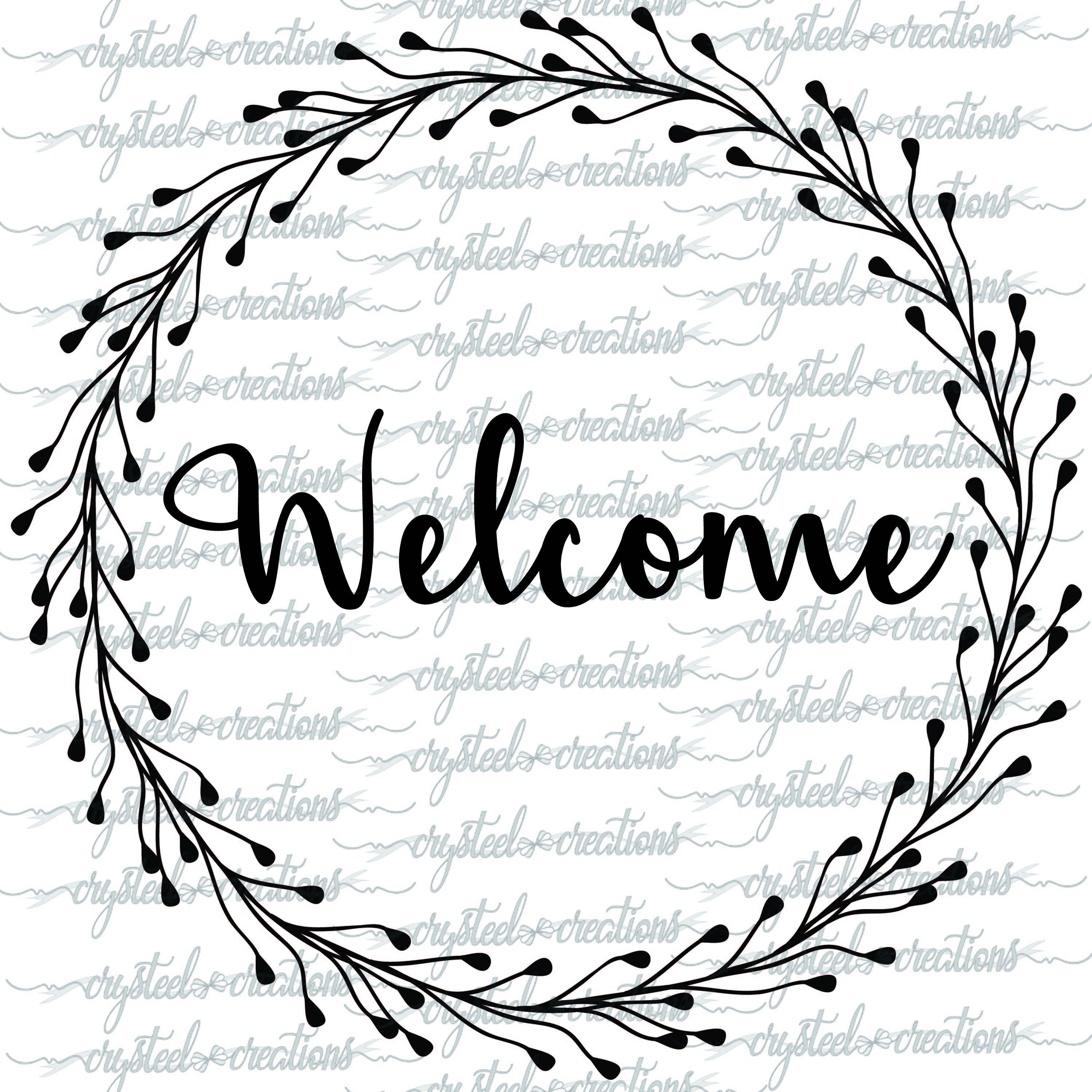 Welcome Wreath, PNG, SVG, PDF, Farmhouse style, Instant Download, Cut ...