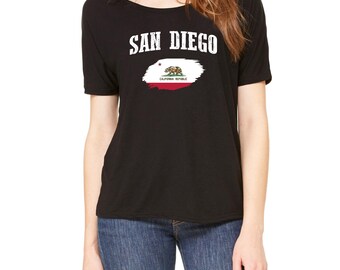 San Diego California Womens Shirts Slouchy