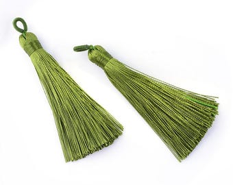 3" Long Tassel Olive 4 pcs
