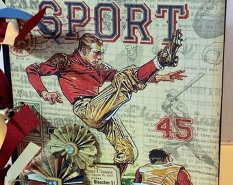 Baseball Scrapbook chipboard album graphic 45 Good Ol' Sport
