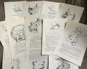 15 x book pages from A Paddington Bear book. Scrapbooking, junk journal, smash book, collage