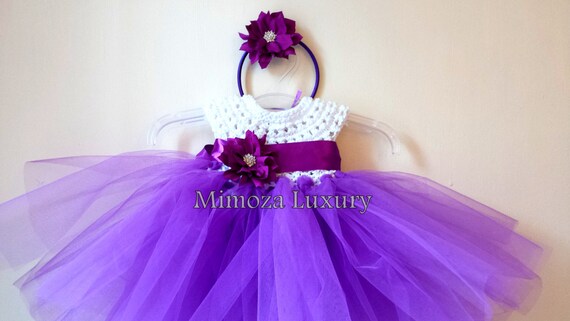 Flower girl dress,baby tutu dress,bridesmaid dress, princess dress, crochet top tulle dress, hand knit top tutu dress