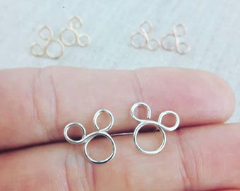 Disney Earrings, Mickey Mouse Earrings, Disney Gift - Available in Silver, Gold, Rose Gold