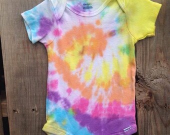 18 Months, Tie Dye Baby Onesie, TDBOspiral13