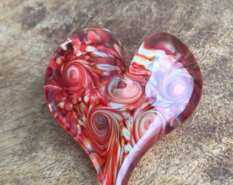 Red Heart Pendent - Handmade Glass Necklace Pendent