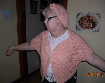 Peach, sweater and hat