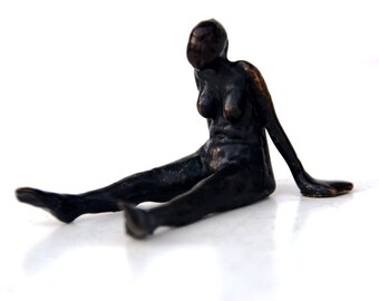 Bronze scupture sitting figure #2