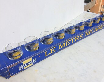 French vintage Ricard Le Metre Wooden Glass Holder ,pastis,Bar ware,storage