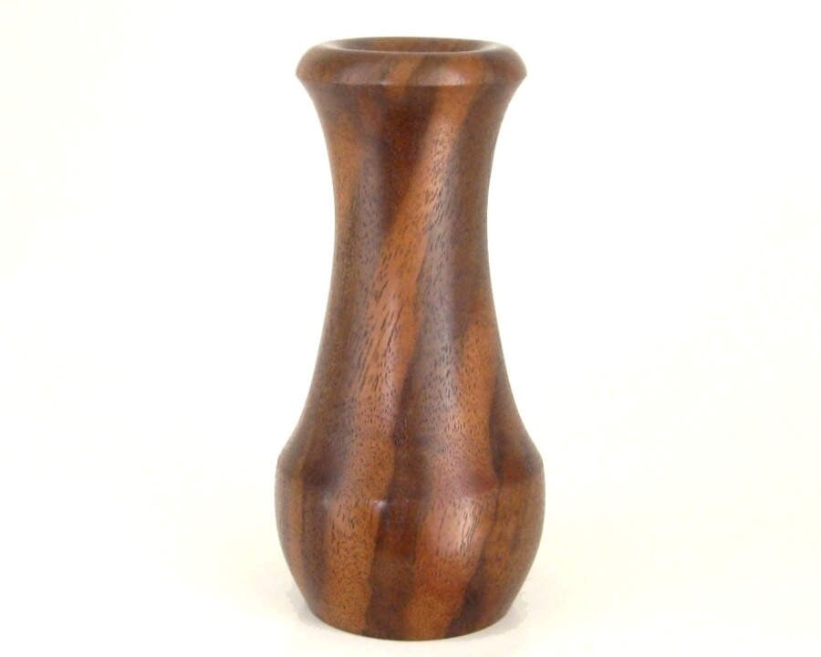 Turned Wood Vase Handcrafted in Walnut