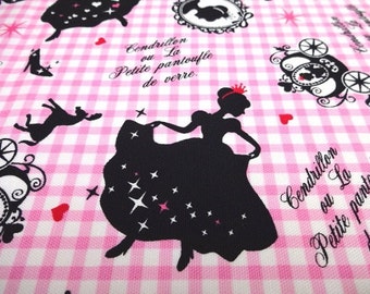 SALE Japanese Fabric LECIEN Girl's Story Cinderella Pink Fat Quarter