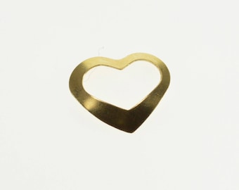14k High Relief Heart Cut Out Charm/Pendant Gold