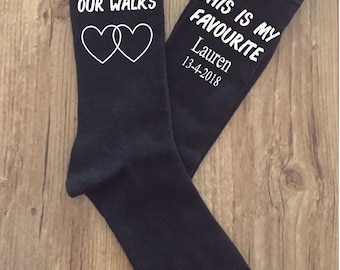 Father of the Bride, Favourite walk personalized wedding gift, father of bride gift from bride to be, personalised wedding socks, groomsmen