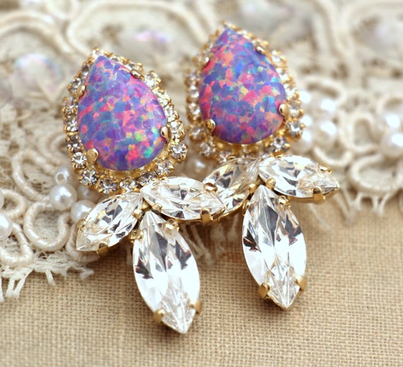 Opal EarringsStatement Opal EarringsPurple